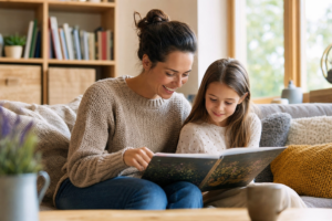 Parent accompagnant son enfant pour préserver son audition